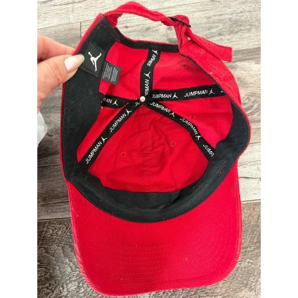 Air Jordan Corduroy Hat Red Jumpman Logo Retro Y2K Adjustable Streetwear - Picture 5 of 7